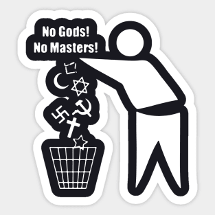 No Gods No Masters Atheist T Shirts Sticker